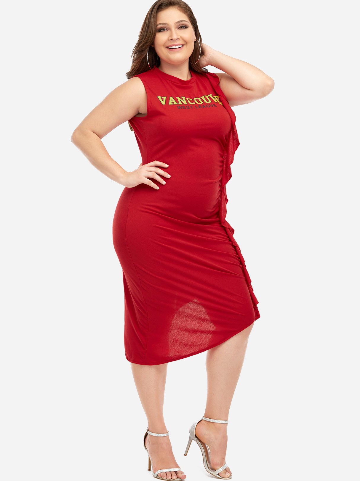 OEM Ladies Red Plus Size Dresses