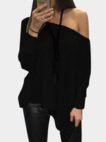 Wholesale Asymmetrical Long Sleeve Top