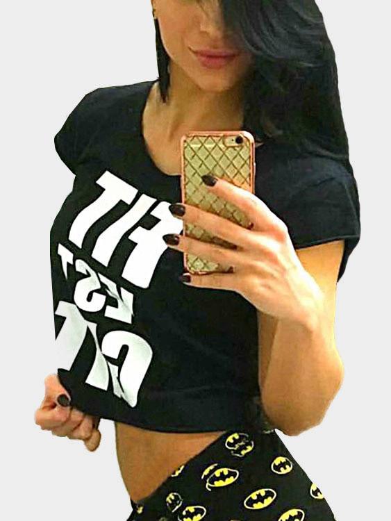 NEW FEELING Womens Black T-Shirts