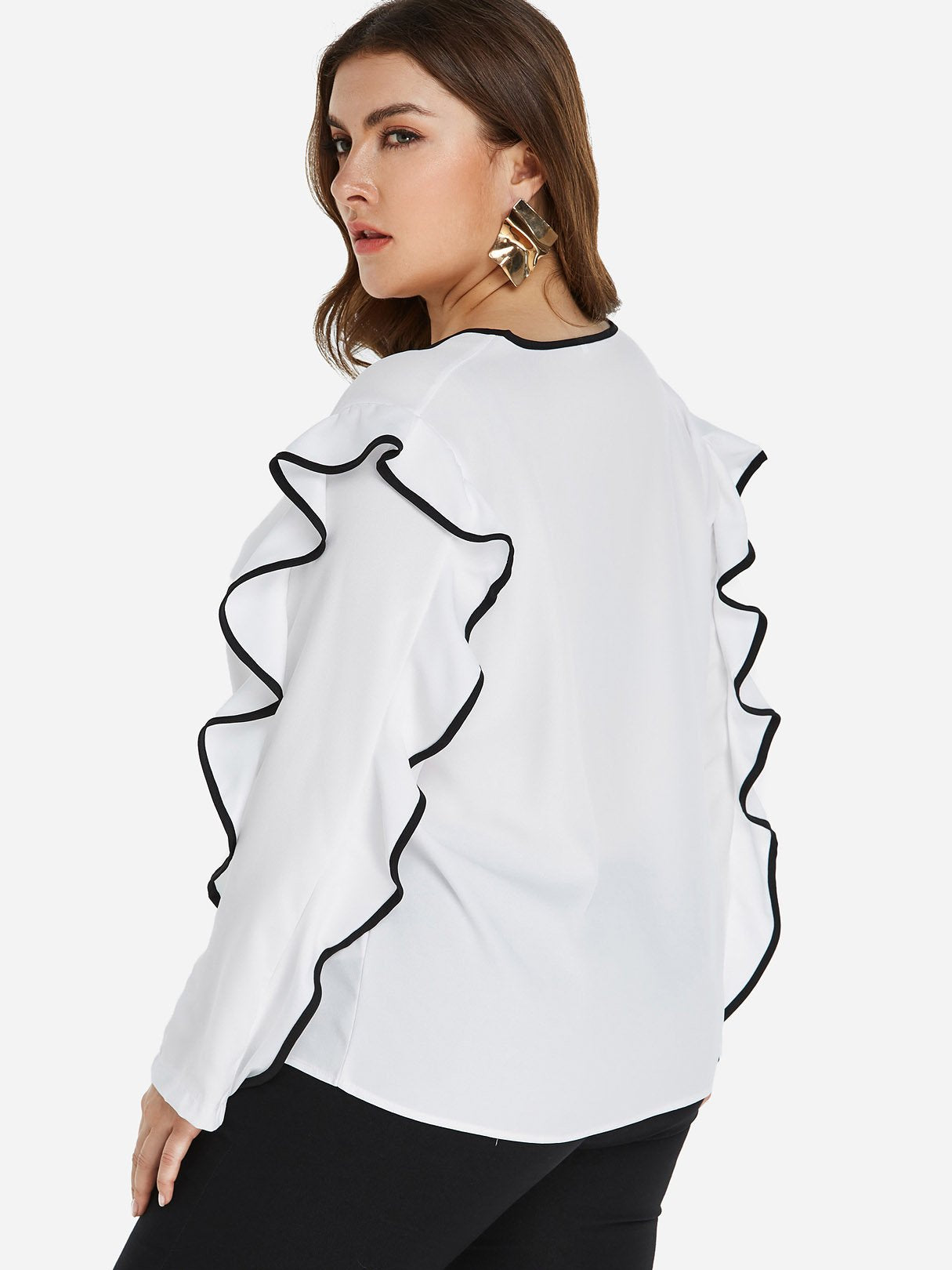 NEW FEELING Womens White Plus Size Tops