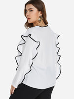 NEW FEELING Womens White Plus Size Tops