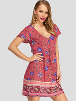 OEM ODM Womens Red Floral Dresses