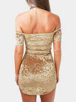 NEW FEELING Womens Gold Mini Dresses
