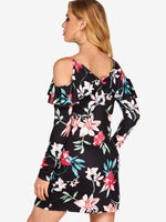 NEW FEELING Womens Black Floral Dresses