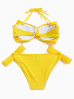 NEW FEELING Womens Yellow Bikinis