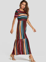 ODM Ladies Short Sleeve Maxi Dress