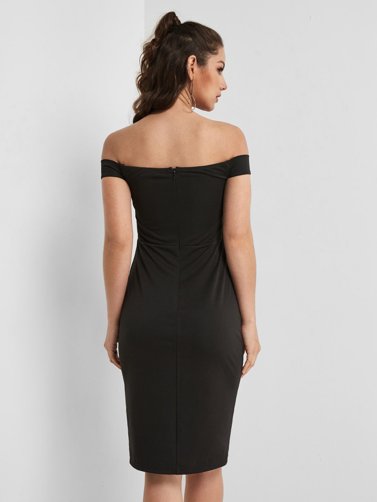 NEW FEELING Womens Black Off The Shoulder Dresses