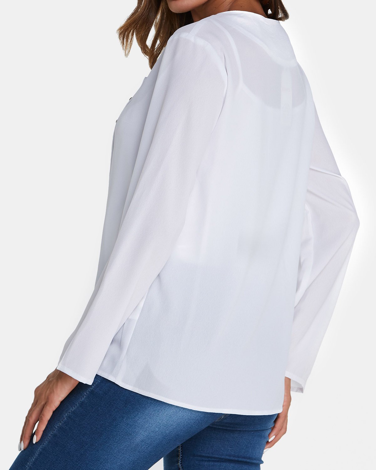 Custom White Button Up Blouses For Juniors