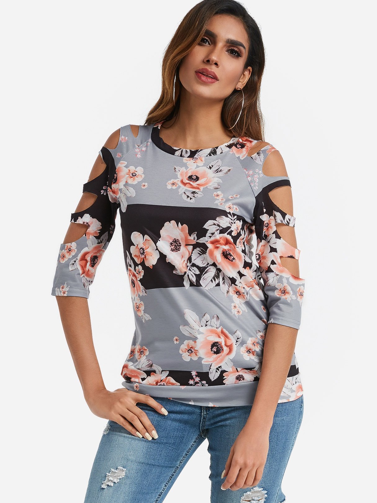 OEM Ladies Color Block T-Shirts