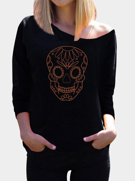 Wholesale Round Neck Printed Long Sleeve Top