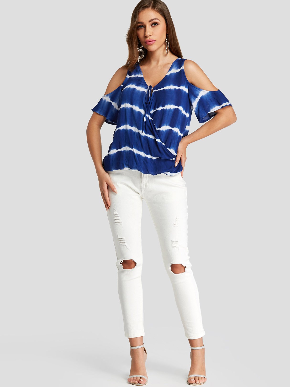 NEW FEELING Womens Blue Blouses