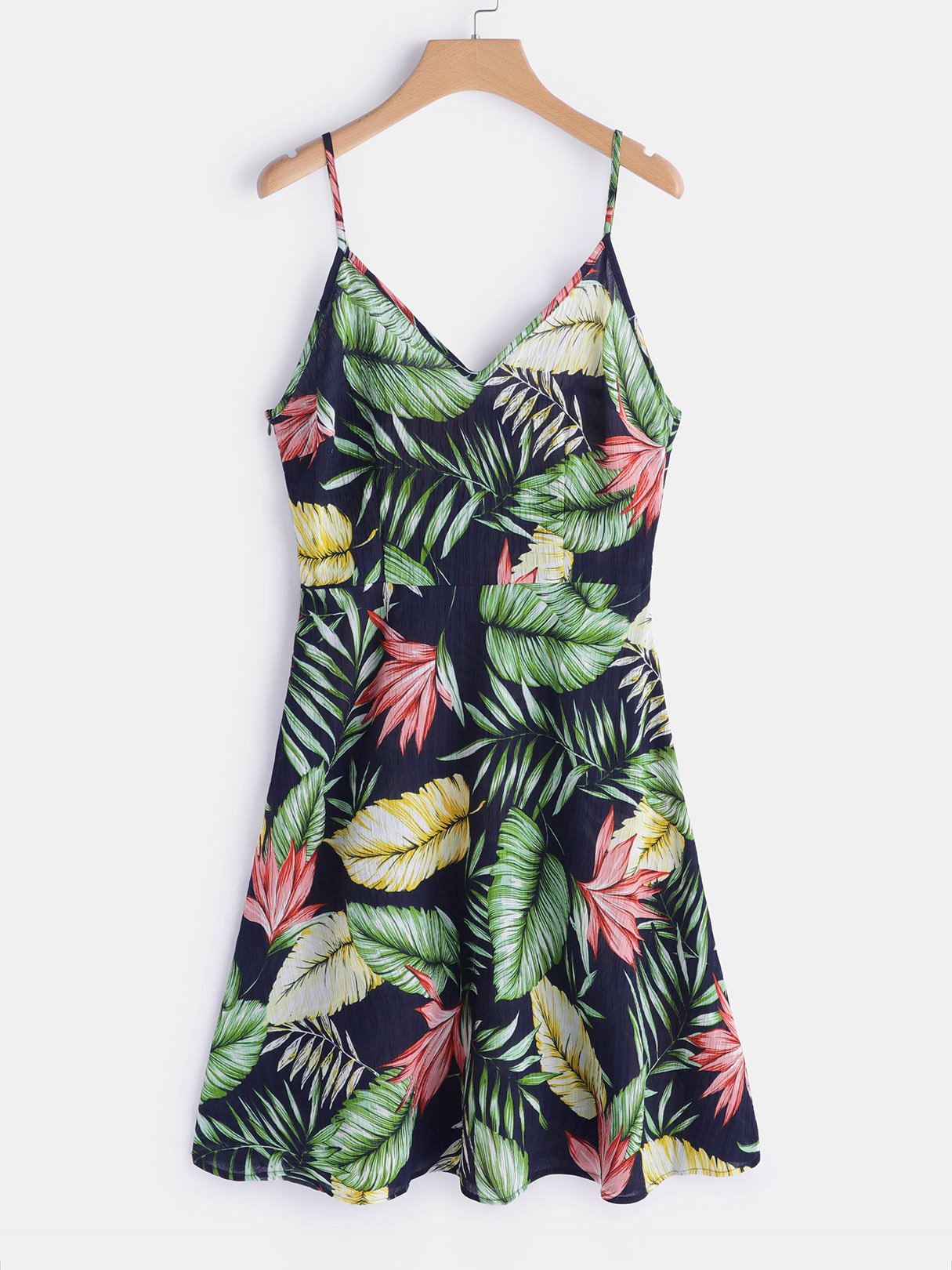 Wholesale V-Neck Sleeveless Floral Print Zip Back Backless Dresses