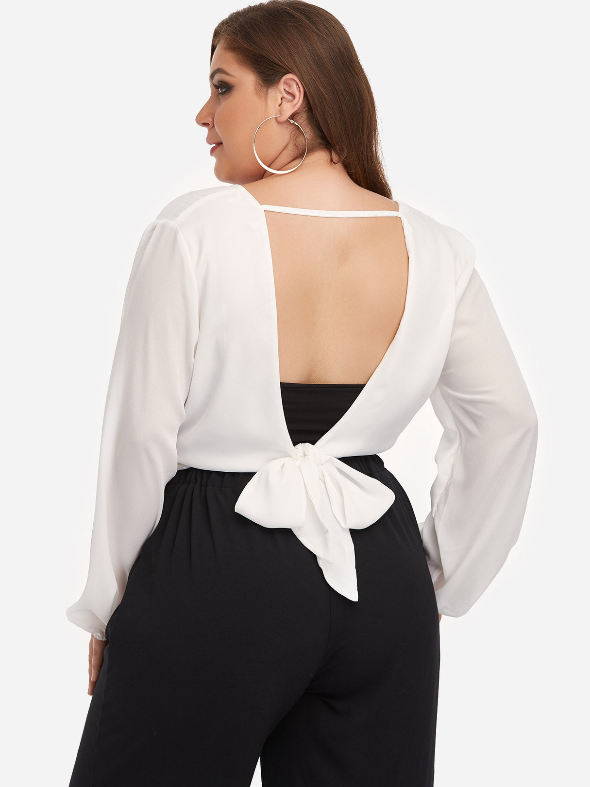 NEW FEELING Womens White Plus Size Tops