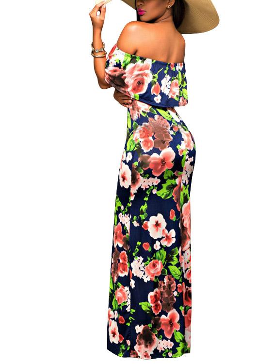 OEM Ladies Navy Off The Shoulder Dresses