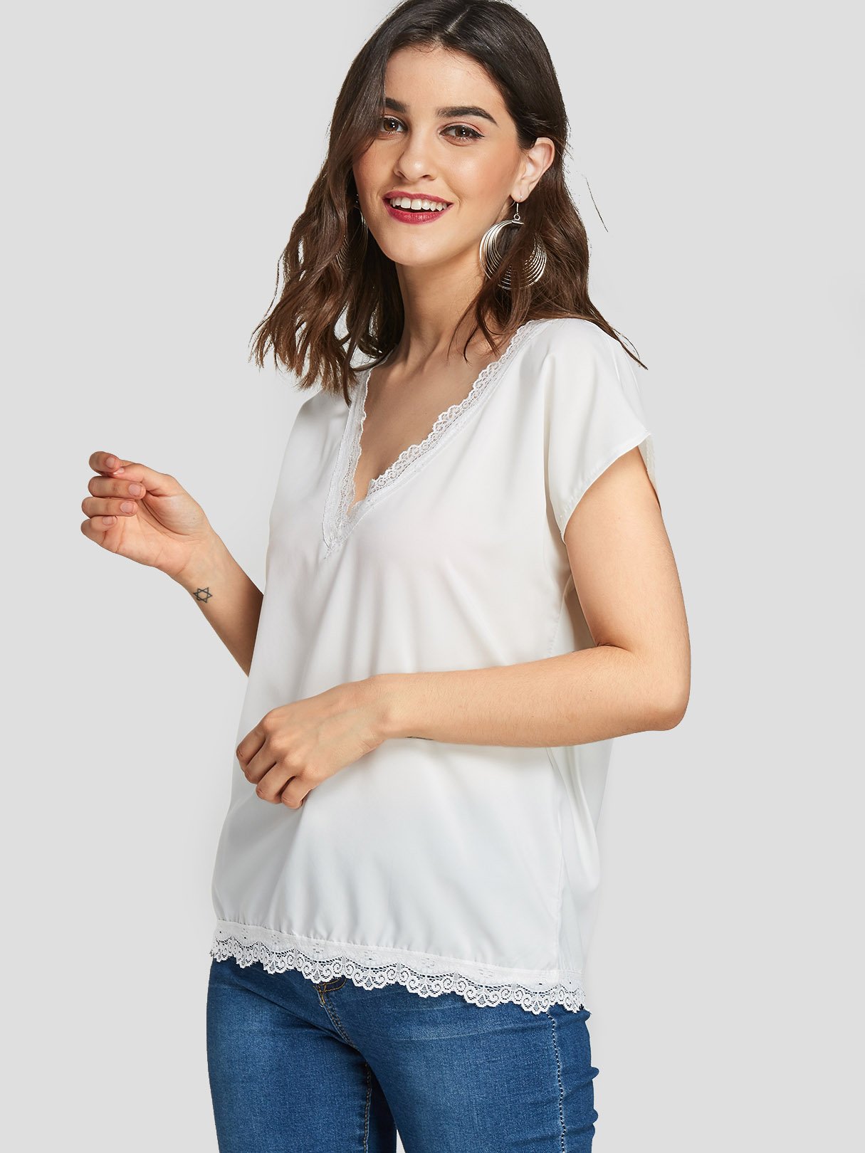 OEM Ladies White T-Shirts