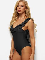 ODM Black And White Striped Bikinis Top