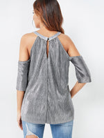 NEW FEELING Womens Silver T-Shirts