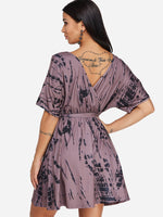 NEW FEELING Womens Coffee V-Neck Dresses