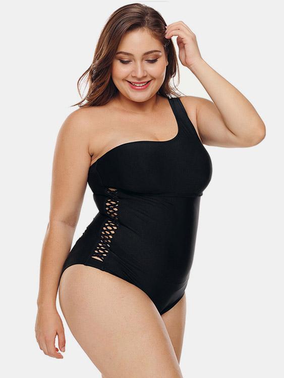 OEM Ladies Black Plus Size Swimwear