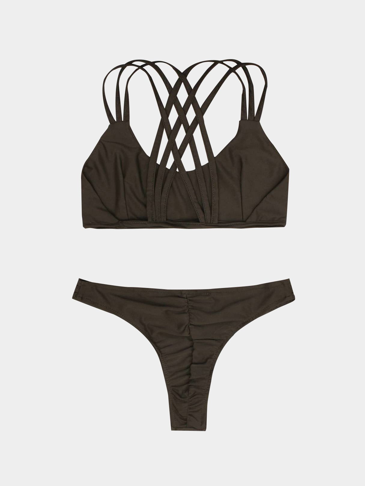 NEW FEELING Womens Army Green Bikinis
