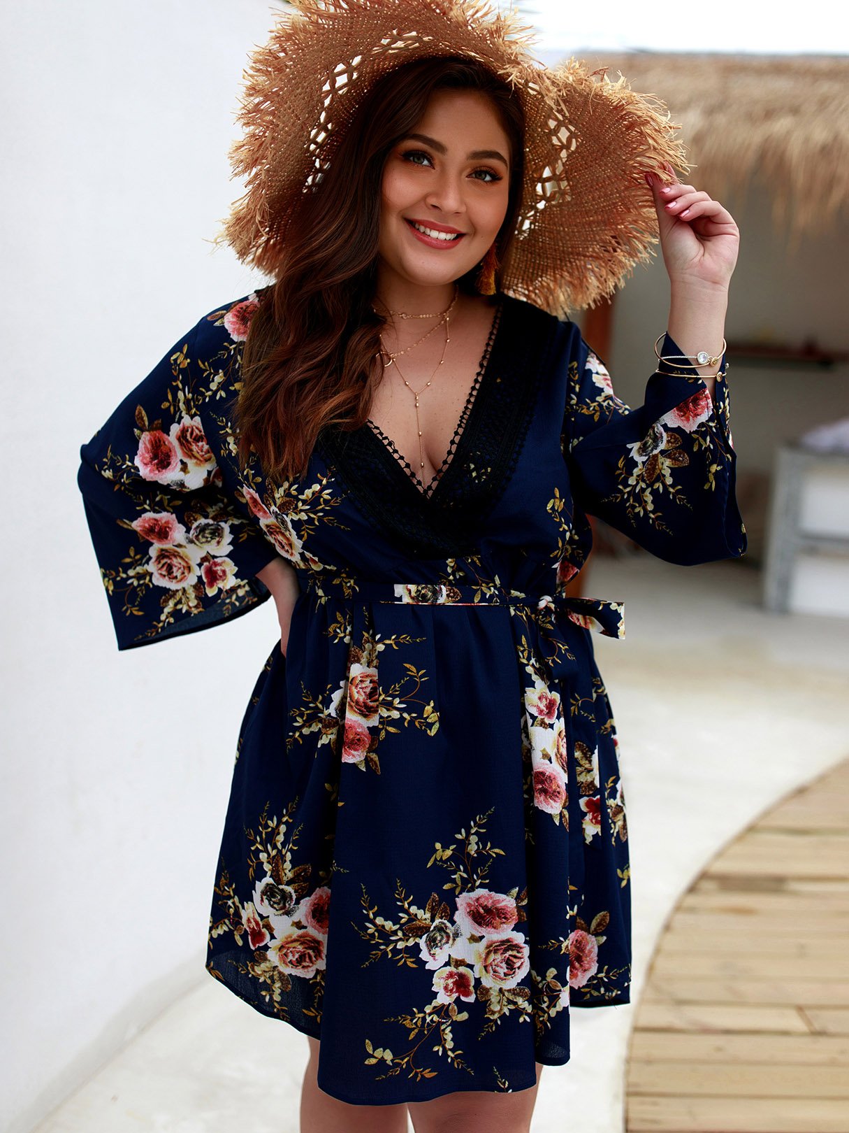Plus Size Casual Maxi Dresses With Sleeves