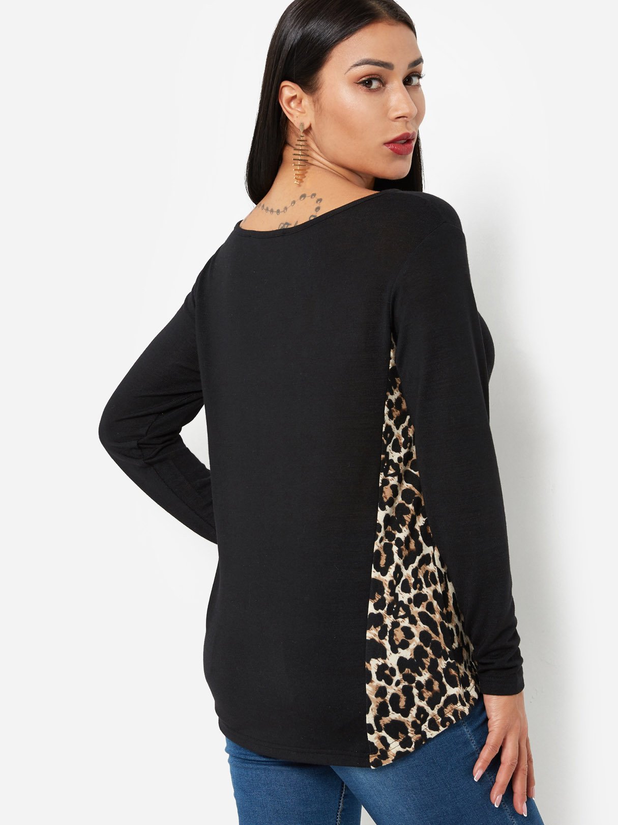 NEW FEELING Womens Black T-Shirts