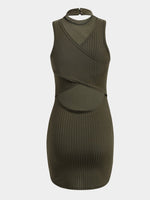 NEW FEELING Womens Army Green Mini Dresses