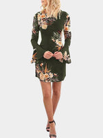 Custom Womens Floral Print Mini Dresses