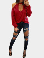 NEW FEELING Womens Burgundy T-Shirts