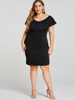 NEW FEELING Womens Black Plus Size Dresses