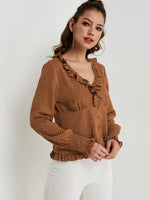 OEM Ladies Brown Blouses