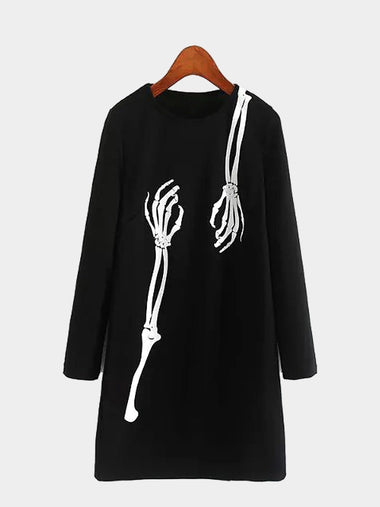 Wholesale Black Long Sleeve Mini Dress