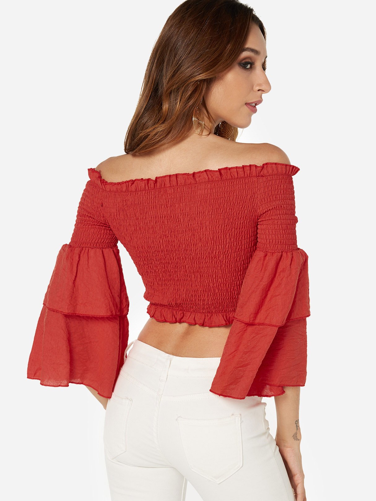 NEW FEELING Womens Red Blouses