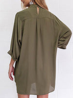 NEW FEELING Womens Army Green Mini Dresses
