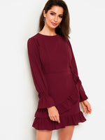 OEM ODM All Black Long Sleeve Dress
