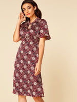 OEM Ladies Burgundy Casual Dresses