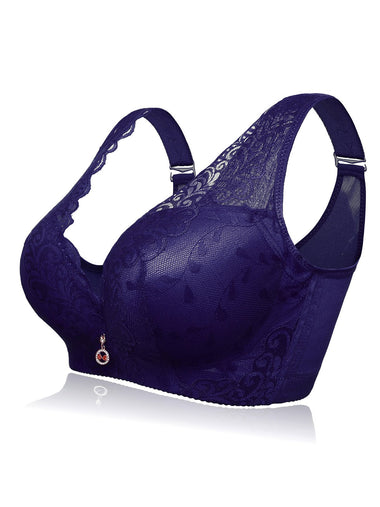 Wholesale Plus Size Lace Trim Gather Wireless Bras