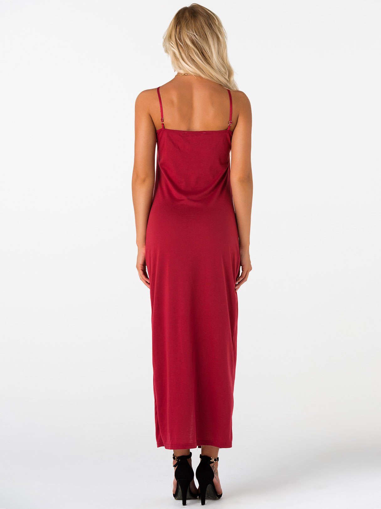 NEW FEELING Womens Burgundy Maxi Dresses