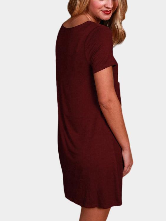 NEW FEELING Womens Burgundy Casual Dresses