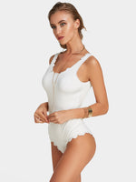 NEW FEELING Womens White One-Pieces