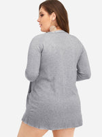 NEW FEELING Womens Grey Plus Size Tops