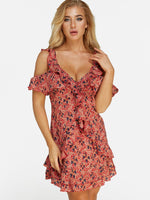 Custom Womens Floral Print Mini Dresses
