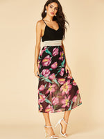 OEM Ladies Black Floral Dresses