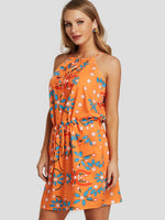 OEM Ladies Orange Floral Dresses