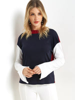 Wholesale Crew Neck Plain Slit Long Sleeve T-Shirt