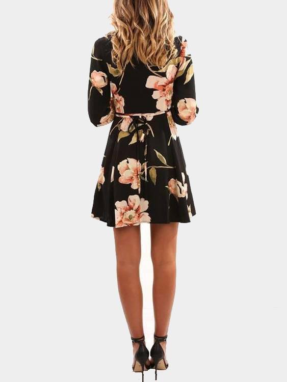NEW FEELING Womens Black Floral Dresses