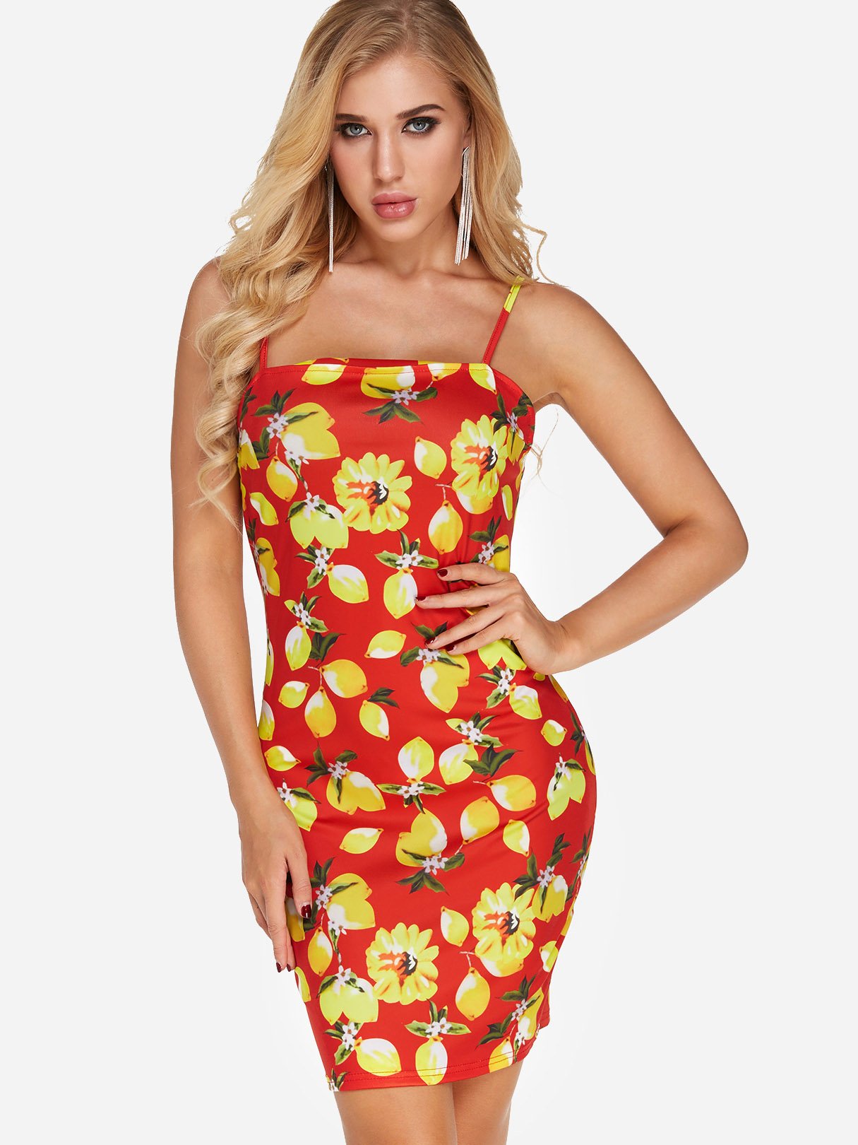 OEM Ladies Red Floral Dresses