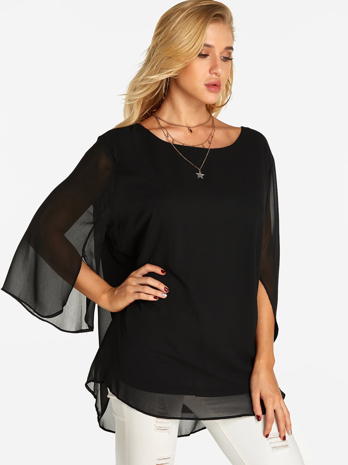 White Womens Tops Blouses