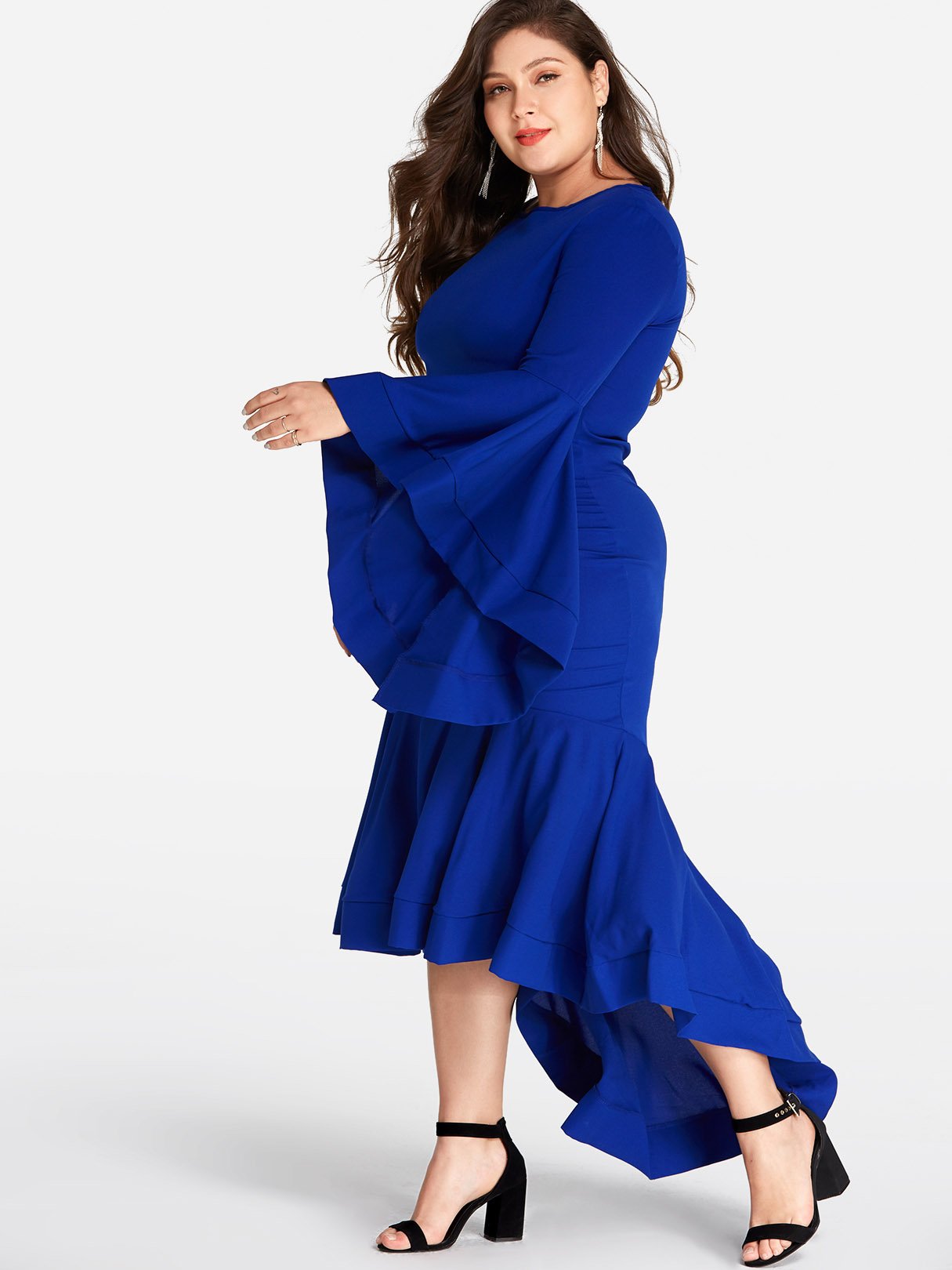 OEM Ladies Blue Plus Size Dresses