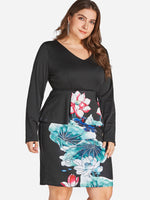 ODM Ladies Long Sleeve Plus Size Dress